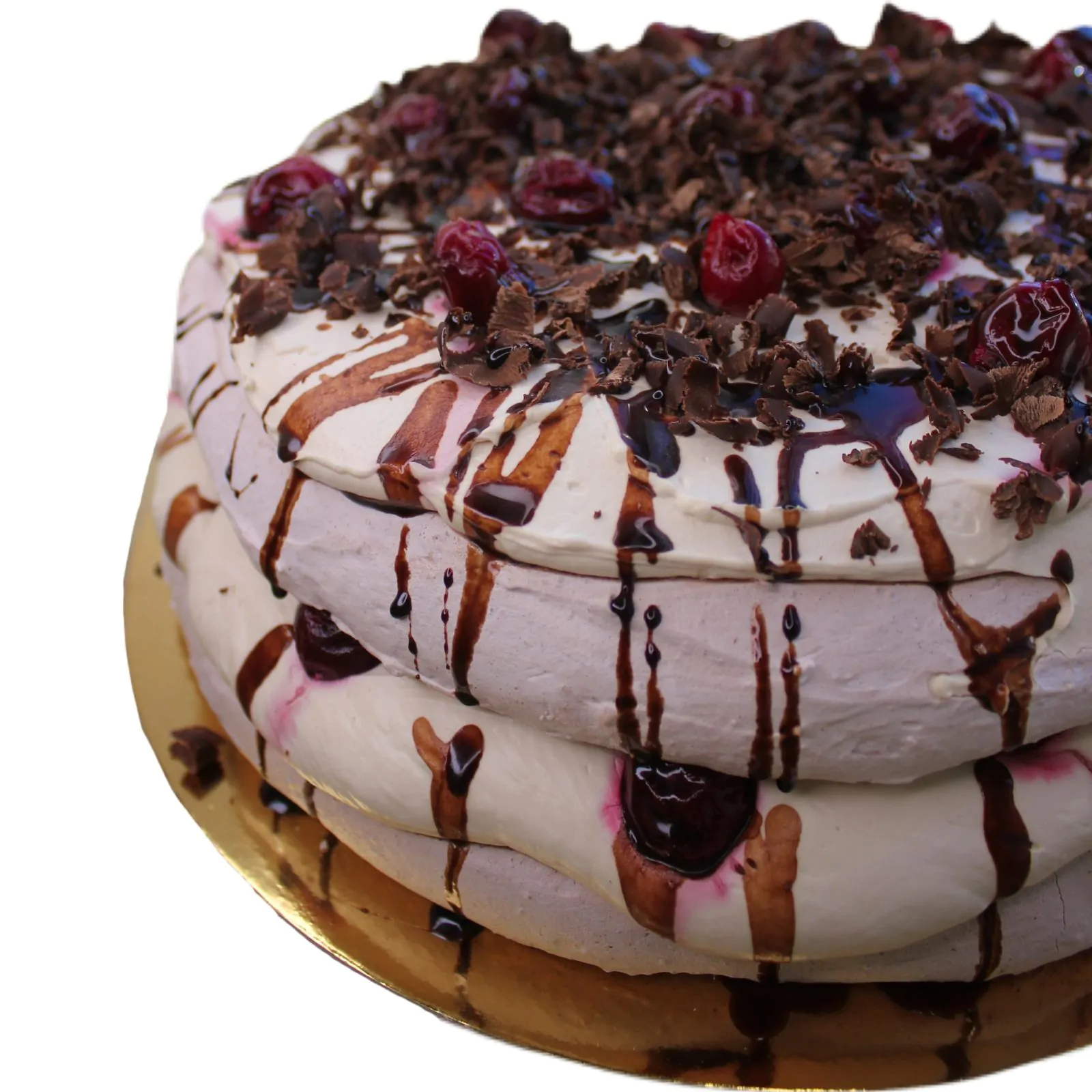 Tort bezowo kawowy z wiśniami – zdjęcie 2