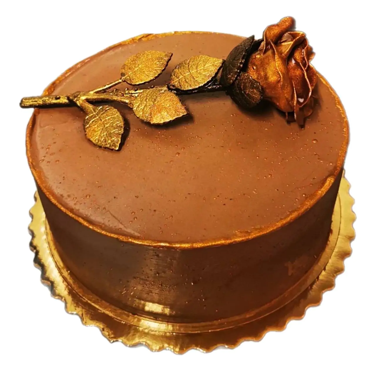 Tort z miedzianą (czekoladową różą)