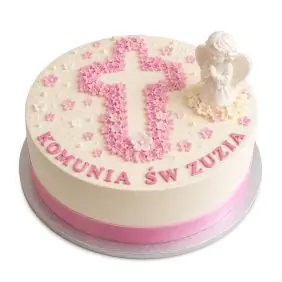 Tort Komunijny „Różowy Krzyż”